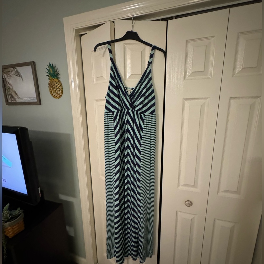 Soma Tank Seamed Striped Maxi Dress XL